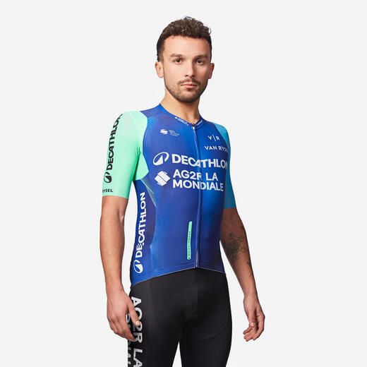 Decathlon Cycling Suit Men's Ag2r La Mondiale Team Fan Version Road Cycling Jacket-5484462