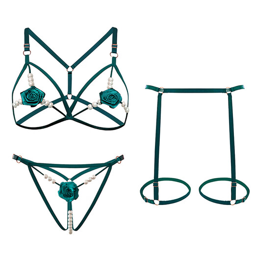 Victoria's Secret Victoria's Secret Super Spicy Rose Pure Desire Sexy Bra Pearl T-string Wine Red