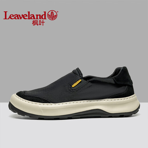 Maple Leaf (Leveland) Chaussures masculines pour l'été nouvelle version de chaussures en toile anti-collision d'un pied pour hommes respirants à la semelle douce et à la semelle extérieure pour hommes [anti-collision améliorée] noir (taille de chaussure en cuir) 41
