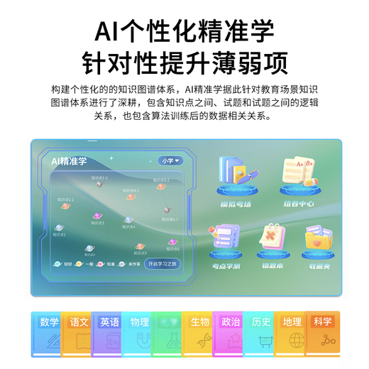 学进思学习机全年龄段学生平板小学到高中教材同步16+512G 4K级类纸护眼屏英语点读机智能AI学习网课专用 12+512G丨AR指读护眼5G网教材终身免费
