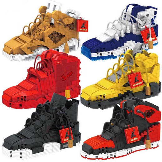 RSRDDY Otras zapatillas de deporte caseras Bloques de construcción en miniatura pequeñas micro ensambladas para dar a novio zapatillas de baloncesto que rompen los adornos de los adornos para niños regalos, los dedos de los dedos 691-1 del novio 691-1