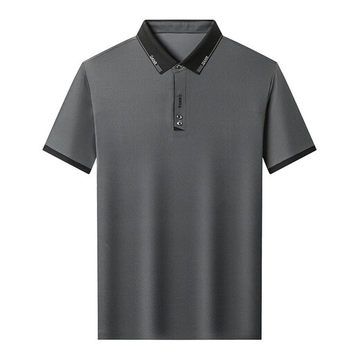 Lilang 2025 Neues T-Shirt-T-Shirt-T-Shirt-Summer Ice Seide Revers und junges Geschäft mit Casual Polo Shirt Braun 13573 One Size M 165 Neue Männer.