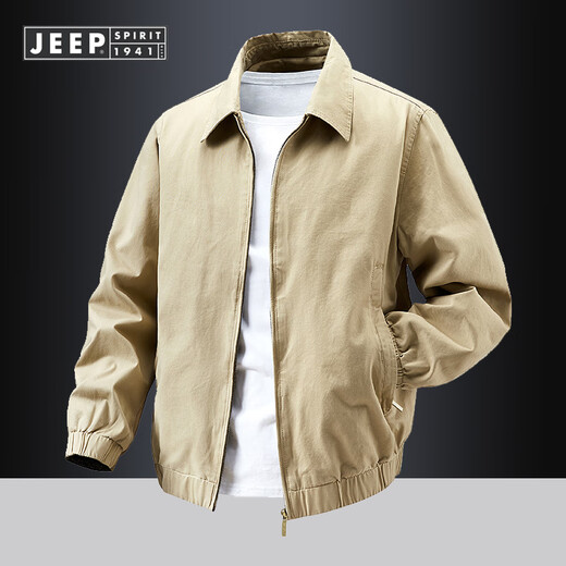 JEEP SPIRIT Jeep 2025 new executive jacket men's spring and autumn loose lapel pure cotton government and enterprise department men's jacket men's dark blue XL