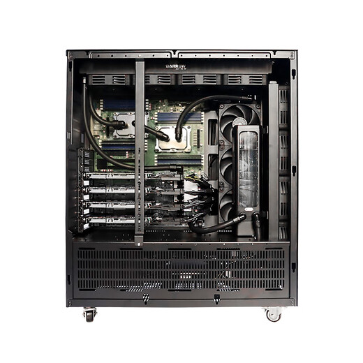 Lebensraum [FX614-ye4] Voll flüssiggekühlter Vier-Karten-Silent Tower Workstation EPYC 9754 Deep Learning Server Host 5090/A100 Hochleistungs-Simulation Computer Single Channel 9754 128G Speicher/1,92T Festkörperzustand vollständig flüssiger H200 141g Grafikkarte*4
