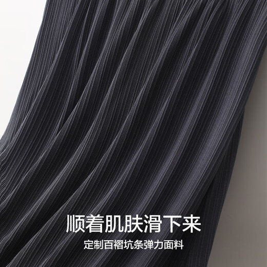 
Miduli maternity dress summer 2025 new large size suspender skirt vest long skirt maternity dress black L