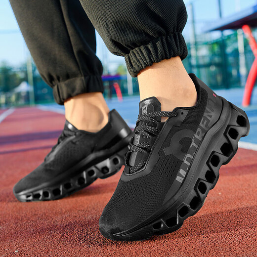 [Big Brand Flat Replacement] Professional Functional Running Shoes Men's Shoes Marathon Running Shoes Shoes Shoes Shoes Shoes Shoes Breathable Jogging Shoes Fitness Shoes 9912 Dark Gray Black 42