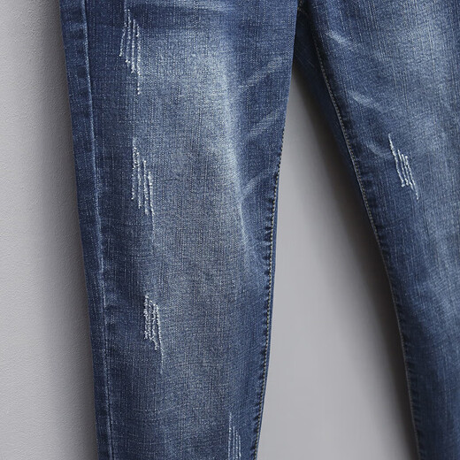 Jingluoya 230jin [Jin est égal à 0,5 kg] un pantalon de soeur gros dans le style mince d'été plus un graisse plus des jeans de taille pour les filles pantalons hauts élastiques 6623 Version bleue régulière xl 115-135jin [Jin est égal à 0,5 kg]