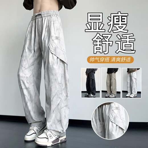 Ziweiqi American Workwear Casual Hosen Herren Frühling und Herbst lose geraden Gezeiten K9855 Black M 80-100jin [Jin entspricht 0,5 kg]