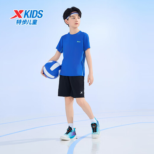 XTEP (XTEP) Kinderkleidung für Jungen und Mädchen Komfort und vielseitige Mode kurzärmelig gestricktes Anzug Royal Blue 170