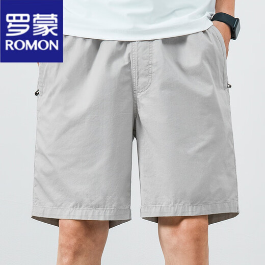 罗蒙（ROMON）纯棉短裤男夏季新款薄款中裤大码宽松休闲百搭宽松透气五分裤男 短裤9224卡其 2XL 建议150-165斤 100%纯棉