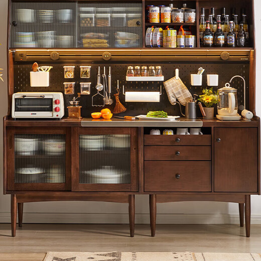 家逸餐边柜实木酒柜多功能储物柜收纳茶水碗柜餐厅置物架下柜1.8米