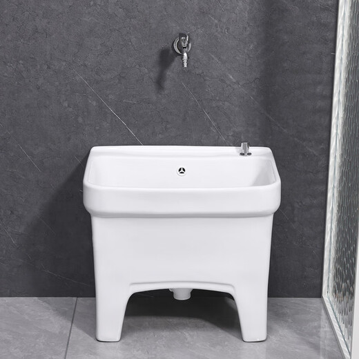 Lefit (lfte) bathroom ceramic mop pool balcony mop trough household Taiwan-controlled large, medium and small mop basin courtyard mop pool 933 Taiwan-controlled drain + faucet delivery to home