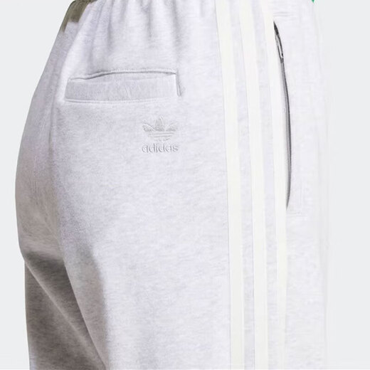 阿迪达斯 （adidas）三叶草裤子女裤2024春秋运动裤宽松卫裤收口休闲针织长裤 IT9856灰色内里毛圈 M