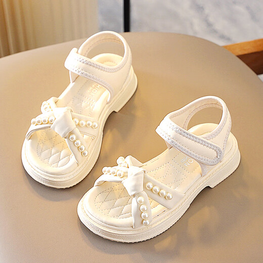 Huilirui Girls Sandals Summer 2025 New Fashion Children's Soft Sole Non-Slip Princess Beach Sandals and Slippers for Girls and Big Children's Shoes Beige Main Picture 32