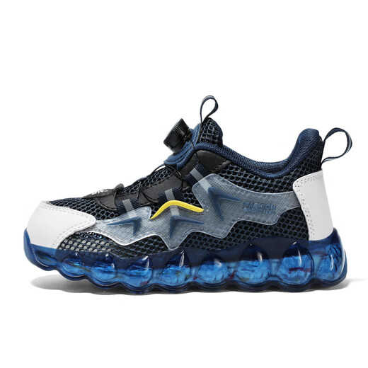 Dr. Jiang children's shoes summer rotary button children's shoes for girls, middle school, children and students breathable mesh thin style boys' sneakers 1291 month color [Summer single net] 34 shoes inner length 21.7CM