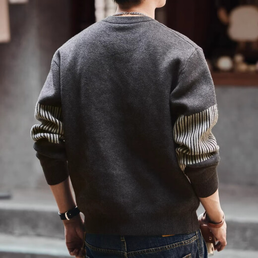 
Post-exploration American retro 698g heavy sweater men's winter thickened sweater loose 2024 new men's autumn and winter jacket dark gray L (125-145Jin[Jin equals 0.5 kg])