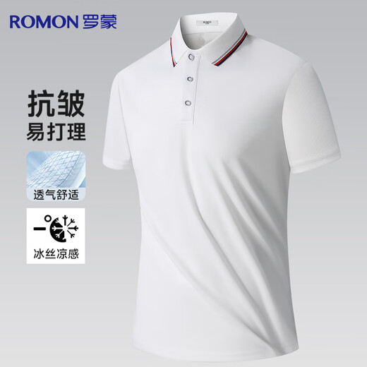 Luo Meng anti-wrinkle short-sleeved T-shirt men's summer ice silk thin lapel business casual POLO shirt women's work top