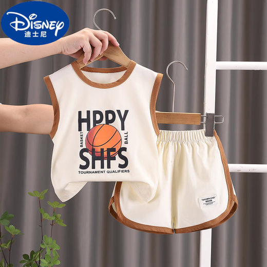 Disney Baby Ropa División Divectiva Summer delgada Capital de algodón Shorts de chaleco para niños de un año para niños de un niño de tamaño blanco 90 Tamaño recomendado por 1-2 años [80-90 cm]