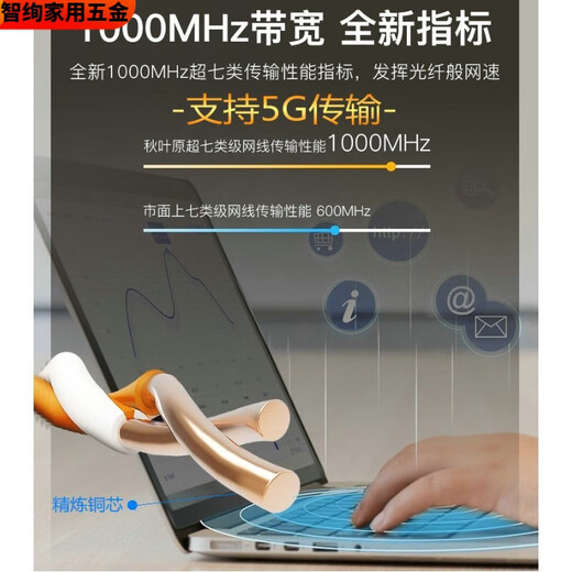 溥畔七类网线cat7A万兆双屏蔽电脑超7类八类 七类灰色qs6172A 15m