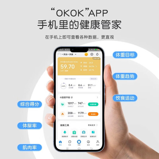 Xiaomi Öko-Ketten-Gewichtsskala Home High Precision Electronic Scale kleine Ladekörperfettmaßstäbe Home Waage Messgerät menschliche Körpergewichtung Schwarzer Gewichtsskala (Sammlung und Bandmessung) Batterie