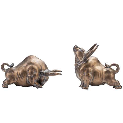 Ceramic fengshui búfalo pequeños adornos para atraer riqueza sala de estar china oficina de la oficina decoración del escritorio del escritorio del zodiaco regalos de la artesanía del zodiaco, magnífica caja de regalo extra grande [azul]