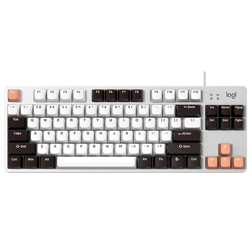罗技（Logitech） K835 机械键盘84键 有线键盘 游戏电竞键盘 办公键盘 电脑键盘TTC K835噗噗粉 青轴
