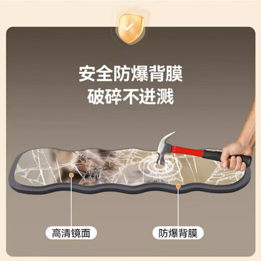 兴奥盛唐网红波浪全身镜家用落地镜高级感异型壁挂女生穿衣镜卧室 波浪支架款-150*40暖白色