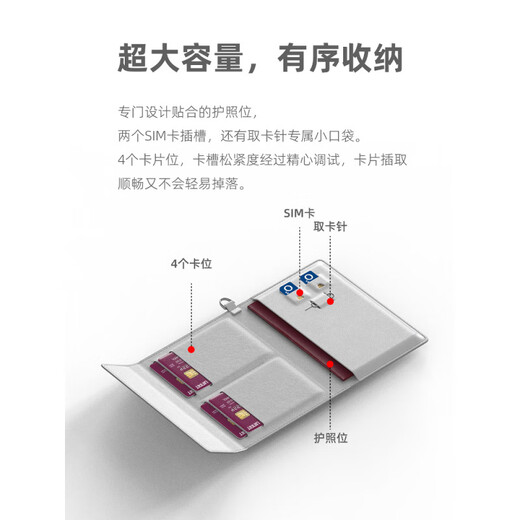 嘉亿丰护照钱包一体防盗刷包证件挂脖卡包RFID多功能简约夹出国旅行机票 黑色 配专用挂绳