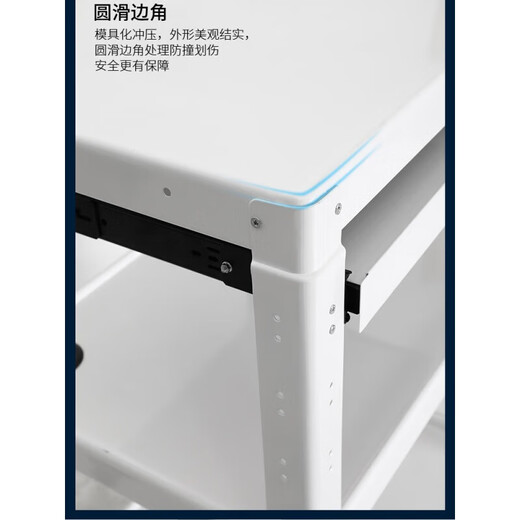 GUANGBAI mobile computer trolley four-wheel equipment rack operation and maintenance trolley computer room workbench computer trolley instrument car white PB9712 luxury double support black and white optional