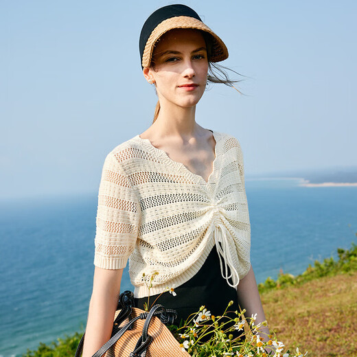 GOELIA Xiaoxiang style commuter knitted suspender dress and top two-piece set 1B4CAB070 00B black XS