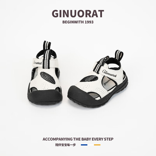 Chino Mouse Official Authentic Children's Sandals Boys' Summer Breathable Casual Sports Shoes Non-Slip Toddler Shoes for Baby Girls Black Size 22 (Suitable for Feet Length 13.0-13.5cm)