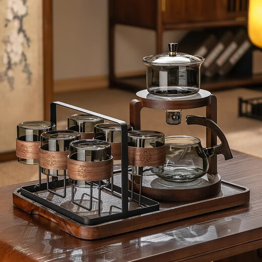 Danube Dream Automatic Tea Brewing Ippliance Магнитный стеклянный чай набор домашнего офиса кунг -фу чай чашка ленивый артефакт 12023 Прозрачный чайный пивоваренный аппара