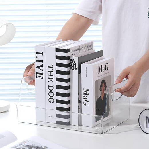 [Good Office Helper] A4 Storage Box Basket Desktop Transparente Acrylbücher Dokument Papierbuch Make -up 4877. Seite U Transparent Korb - mittelgroß 1 Haustier hoch