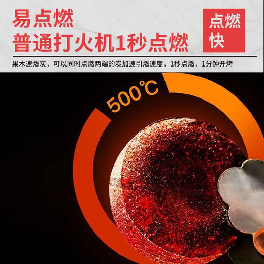 Self-driving camping barbecue special charcoal smokeless fruit charcoal household bamboo charcoal quick-burning charcoal outdoor fire charcoal tea charcoal 10 pieces trial pack