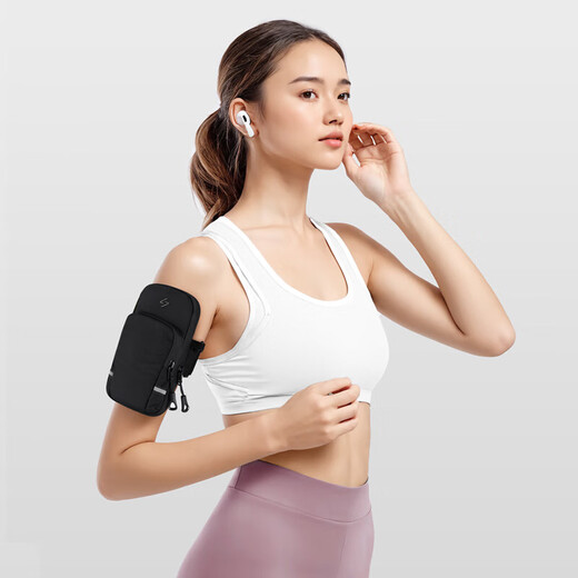 Golf (GOLF) arm bag, running mobile phone bag, men's and women's sports arm wristband bag, outdoor fitness cycling bag, water-repellent shoulder crossbody bag, dynamic black