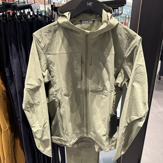 始祖鸟（ARC'TERYX）男款 GAMMA LIGHTWEIGHT 轻薄 软壳夹克 连帽/啄石蓝/Stone Wash/X9196 L (国现沈阳速发)