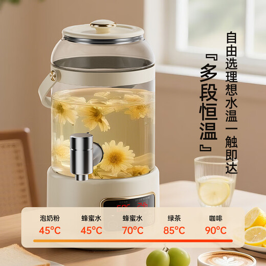 CHIGO Health Pot Large Capacity Health Bucket 3L Kettle Tea Maker Party Camping Fruit Wine Multi-Function Flower Teapot Constant Temperature Glass Kettle Insulation Milk Adjustment RC-Z830D10