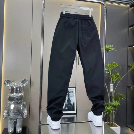 
Feidi Sen Meng brother pants for men's summer thin striped casual harem pants for boys loose trendy versatile ties men's pants 683 black (summer thin style) 31 (recommended 120-130Jin [Jin equals 0.5 kg])