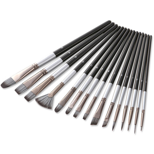 15 Nylon Haarkunst Pinsel Schwarzweiß Nylon Haar Aquarell