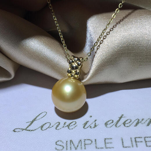 Shaoyu 18K gold-plated pearl pendant accessories DIY necklace buckle empty support glossy thick work-inlaid simple small fragrance 9K white