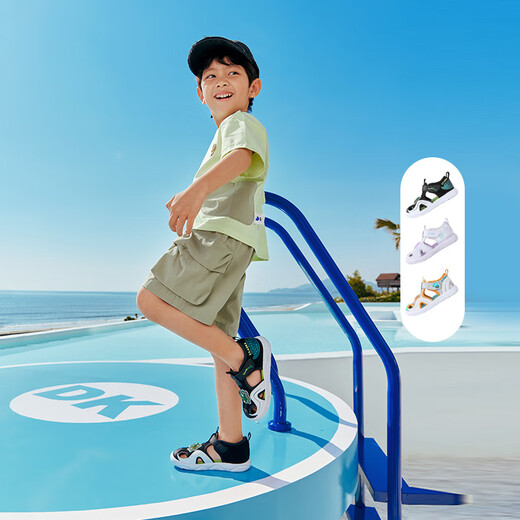 Dr. Kong Dr. Jiang Children's Shoes 2025 Summer NUEVO VELCRO Sandalias para bebés para bebés para hombres y mujeres negros de 25 pies de longitud aproximadamente 15.2-15.7