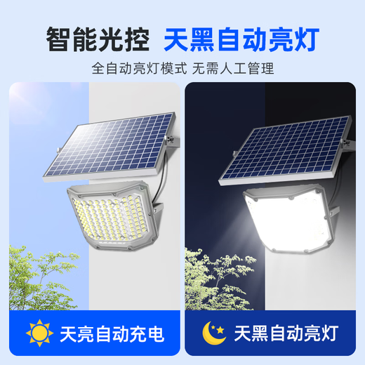 Zhijia Solar Lighting New Rural Street Light Outdoor Waterproof Floodlight LED Outdoor Lighting Three-sided Lighting Model 10000-W