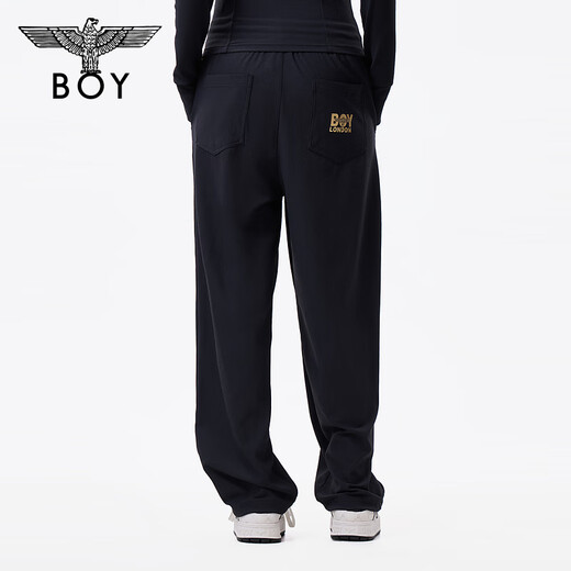 BOY LONDON春夏男女同款抑菌高街黑色休闲潮牌针织长裤N15902 黑色 S