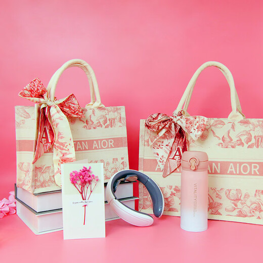 Full of heart graduation gifts for girls to give to teachers practical party members souvenirs customized gifts insulated water cup souvenir gift box Set 2: tote bag + thermos cup + capsule umbrella + mugwort hammer + dry flowers