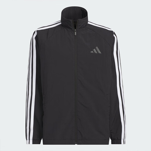 Adidas jacket men's autumn new ragdoll sleeve sportswear casual loose woven stand collar jacket jacket KC3892/black-three stripes/stand collar M