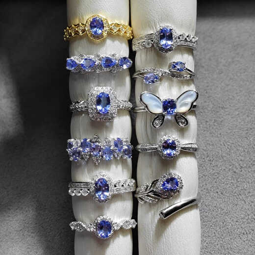 Forest natural tanzanite ring 925 silver ring tanzanite blue facet clean body fire color good sapphire ring TS031