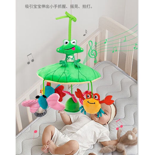 婴儿床头铃挂件玩具悬挂式音乐旋转小宝宝摇铃布早教丑床铃 勇敢的刺猬小吊伞挂件