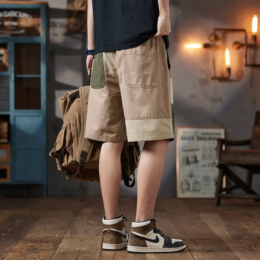 Fr.yh.zhass Nouveau short masculin Pantalon d'été masculin à cinq points respirant des sports lâches minces pantalons de travail 9277 Black M (90-115Jin [Jin est égal à 0,5 kg]))