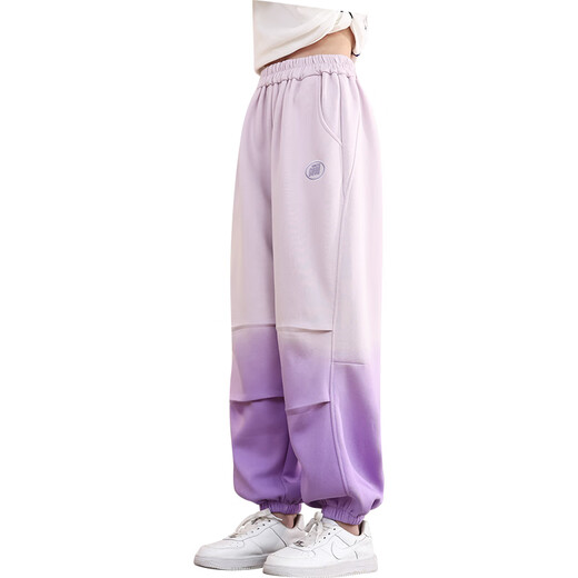 优优1点（Yoyo one）女童裤子春秋儿童新款秋装运动裤2025卫裤女大童洋气长裤 4882白色+16207粉紫（加绒套装 170cm