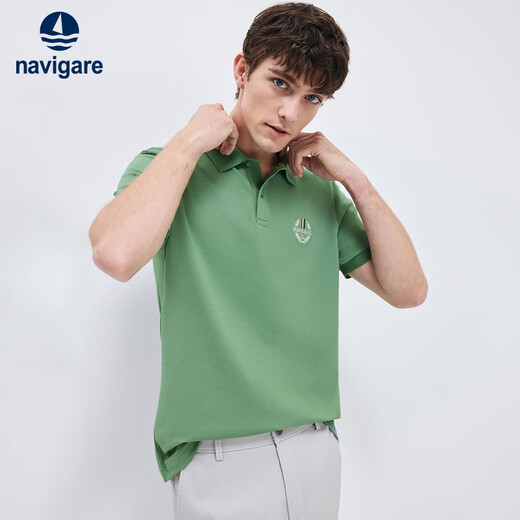 Navikel Italian dinghy men's cool elastic casual simple short-sleeved POLO shirt 1325525505 Green L